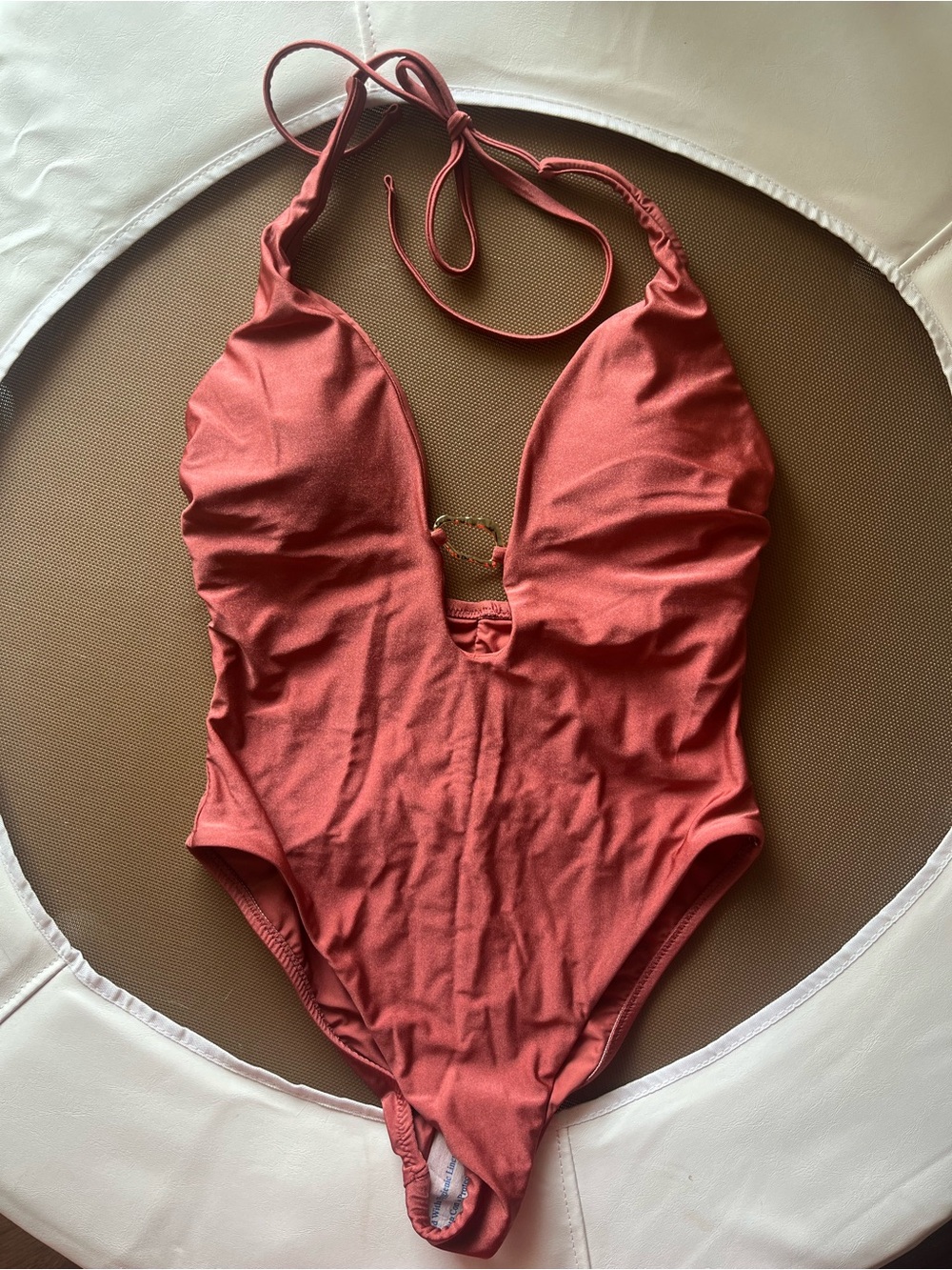 Target Women's Halter One-Piece Swimsuit in Rose Gold